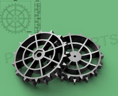 Produktbild von Antriebsräder 2er Set Offroad Profil für Power-G 6HD-C SF600 ECO 6HD Mähroboter