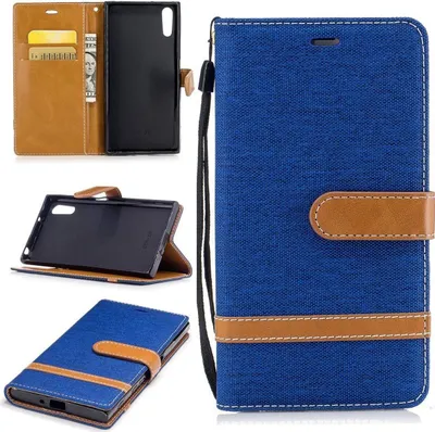 Produktbild von Tasche für Sony Xperia XZs Jeans Cover Handy Schutz Hülle Case Blau