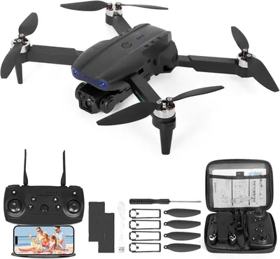 Produktbild von Drohne mit 1080P HD-Kamera für Kinder und Anfänger – RC-Quadrokopter mit WLAN FPV, 2 Akkus, Höhenhaltefunktion, Headless-Modus, 3D-Akrobatik, Gyroskop, Start/Landung mit einem Knopfdruck, faltbare Drohne mit Transporttasche