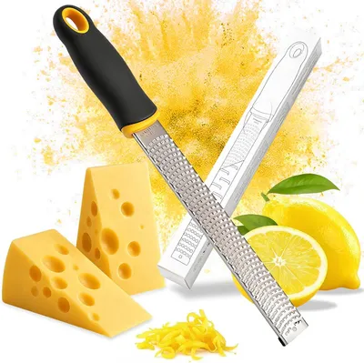 Imagen del producto de Rallador de acero inoxidable, afilado, multifuncional, apto para lavavajillas, 1 unidad, para queso y especias
