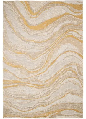 Produktbild von Moderner Flachgewebe Teppich Marmoroptik Ocker Beige 160x230