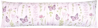 Produktbild von Renforcé Seitenschläferkissen Bezug 40x145cm Geblümt 100% Baumwolle (EW-Schmetterling)