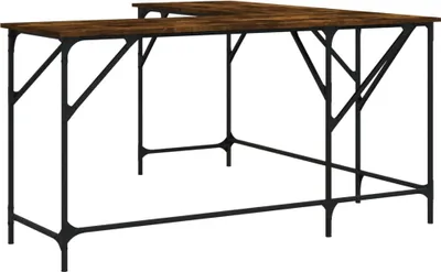 Produktbild von vidaXL Schreibtisch Räuchereiche 149x149x75 cm Holzwerkstoff