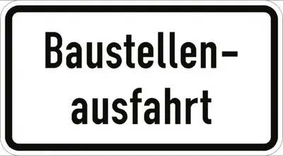 Produktbild von Verkehrsschild VZ1007-33, Baustellenausfahrt, Alu, RA2, 600x330 mm