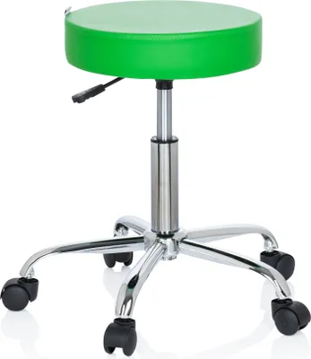 Produktbild von hjh OFFICE Drehhocker OPERATOR II Rollhocker Arbeitshocker, Ergonomischer Hocker für Büro Praxis Homeoffice, Kunstleder