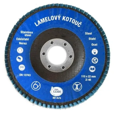 Obrázok produktu pre Kotúč lamelový brúsny Ø115 x 22 mm, P40, Zirkón Klasik
