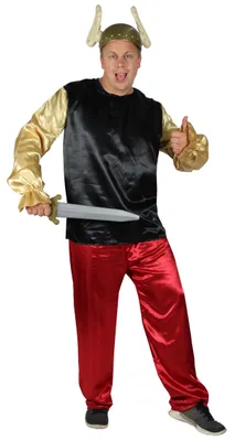 Produktbild von Lustiges Gallier Kostüm für Herren zu Fasching und Karneval Römer Comic Erwachsene, Größe:XL