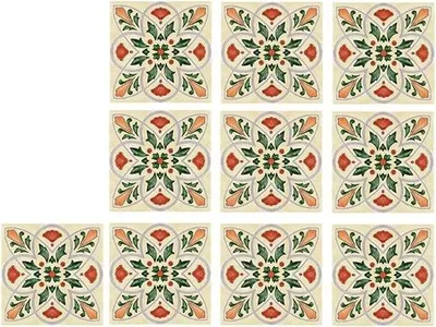 Obrázok produktu pre Vodovzdorné nálepky na stenu a podlahu 20 cm x 20 cm – 10 ks – sada do kuchyne a kúpeľne – odstrániteľné – doplnok na dekoráciu stien