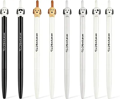 Productafbeelding van Stks/set zwart wit hond 0.5Mm cartoon leuke gel - Set van 8 - Pennen Zwarte Inkt Druk Type Schrijven Pen
