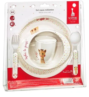 Image de Vulli 460006 Dinner SET Mélamine Sophie THE Giraffe Vaisselle pour bébé