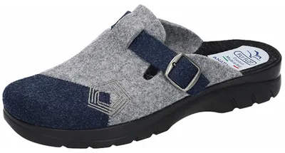 Produktbild von Fly Flot Herren Pantoffeln Hausschuhe Filz mit Schnalle, Größe:45 EU, Farbe:Mehrfarbig