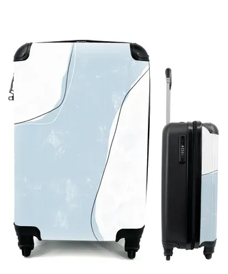 Produktbild von MuchoWow® Koffer Handgepäck Trolley Rollkoffer Kleine Reisekoffer mit 4 Rollen - Blau - Minimalismus - Abstrakt - Cabin Size < 55x40x23 cm & 55x40x20 cm - Fotokoffer - Kabinenkoffer - Boardgepäck - Reise-Box - Reisekoffer - Reisegepäck - Koffer mit Bild - Trolley für Kinder