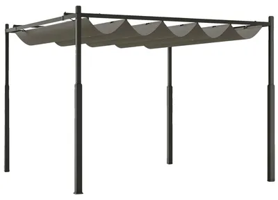 Imagen del producto de Pérgola, con techo retráctil, para exteriores, color gris claro, color gris claro