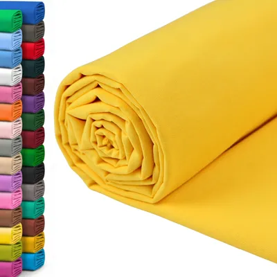 Produktbild von Baumwollstoff, 100% Baumwolle - 150 cm breit - Uni-Baumwolle, Meterware - Gelb - 0,5 Meter