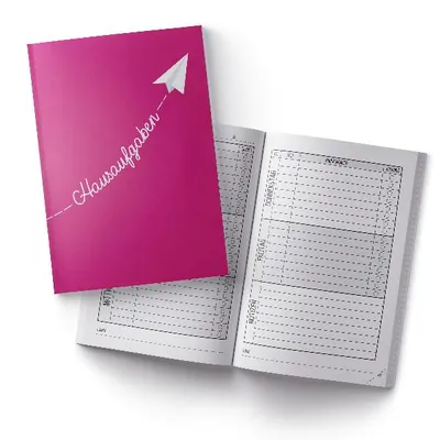 Produktbild von itenga Hausaufgabenheft Papierflieger Pink (Motiv 17) DIN A5, 96 Seiten