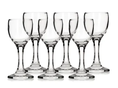 Obrázek produktu pro 6x čiré skleničky na sherry 55 ml - malé skleničky na portské brandy vodku likér dezertní víno se stopkou - od LAV