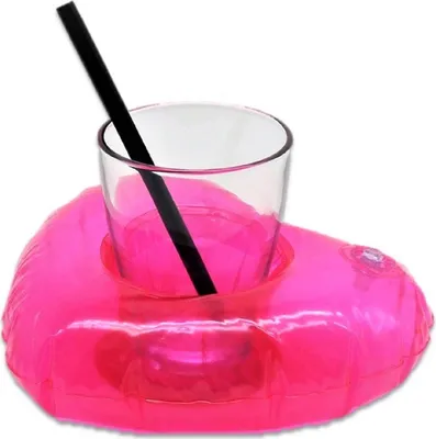 Produktbild von 10 Stück Aufblasbarer Getränkehalter Herz Rot Pink