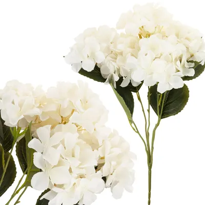 Image de Hortensia Dense Beau Bouquet D'hortensias Fleurs Artificielles Comme Live-Blanc X5