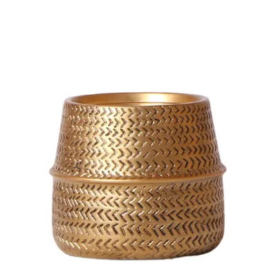 Produktbild von Kolibri Home | Groove Blumentopf - Goldener Keramik-Topf - Topfgröße - Ø9cm