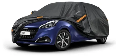 Immagine prodotto di Copertura per auto impermeabile e traspirante, adatta per Peugeot 208 (2012-2025), con 7 strati, ideale per la copertura completa dell'auto, protegge dalla polvere, colore nero