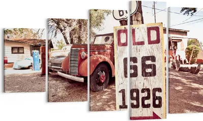 Produktbild von Bild auf Leinwand - Leinwandbild - Straße alt 66 USA - 100x60cm - Wand Bild - Wanddeko - Wandbilder - Leinwanddruck - Bilder - Kunstdruck - Wanddekoration - Leinwand bilder - Wandkunst - EG100x60-3562