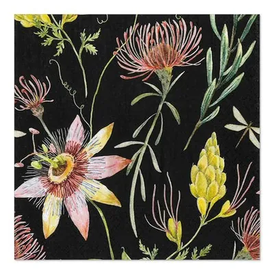 Produktbild von 200 Papstar Servietten, 3-lagig 1/4-Falz 33 cm x 33 cm Flowers 87986