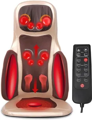 Zdjęcie produktu dla Mata do masażu Shiatsu dla szyi, pleców i pośladków – głęboki masaż z funkcją podgrzewania i wibracjami – relaks w domu i w biurze