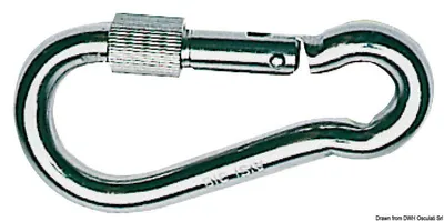 Zdjęcie produktu dla Carabiner hak AISI 316 z pierścień 60 mm Osculati 09.195.06