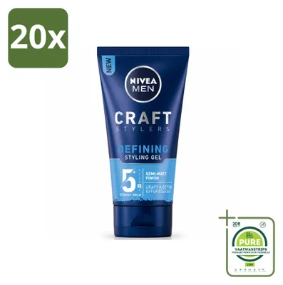 Image de 20 gels coiffants NIVEA MEN, finition mate - 150 ml - Lot de 20 pièces