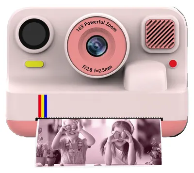 Image de Appareil photo pour enfants, vidéo HD 1080P, impression Bluetooth, couleur rose, avec carte mémoire de 32 Go