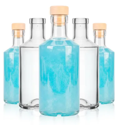 Zdjęcie produktu dla SUPERBUTELKI - 5 szt. Butelki szklane na alkohol Gin 500ml Butelka na rum, nalewki, wino, likier, koniak, whisky