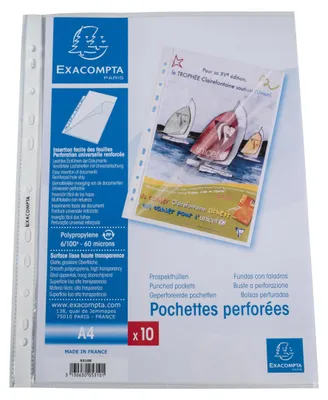 Obrázok produktu pre Exacompta obaly na brožúry, 100 ks, otvorené zhora a z boku, hladké, formát DIN A4, Kristall
