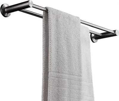 Produktbild von Famanu Handtuchhalter Doppel - Edelstahl - 60 cm - Gebürstetes Silber