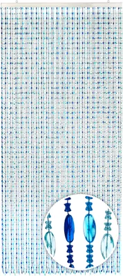 Produktbild von Kobolo dveřní záclona Ocean 90x200 cm balkonové / terasové dveře - dekorativní záclona zástěna proti hmyzu zástěna proti hmyzu dělicí stěna barvy korálkové záclony dveře