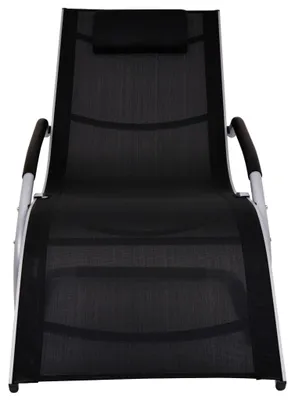 Produktbild von vidaXL Sonnenliege mit Kissen Aluminium und Textilene Schwarz