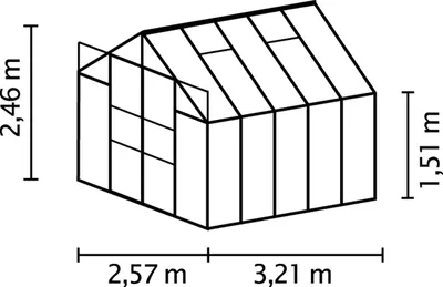 Produktbild von Vitavia Gewächshaus Uranus 8300 ESG3mm, schwarz -Set 40001003