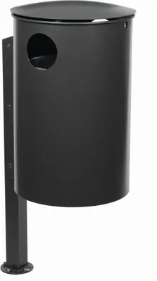 Produktbild von Abfallbehälter mit Pfosten, 50 Liter moosgrün (RAL 6005)