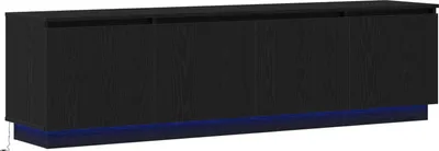 Produktbild von Möbel TV-Schrank mit LED Schwarz Eiche 180x38x49 cm Holzwerkstoff - TV-Schränke 3376145