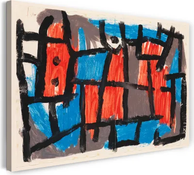 Produktbild von Leinwandbild (100x70cm): Paul Klee - Die Stunden vor der Nacht (1940), echter Holz-Keilrahmen inkl. Aufhänger, handgefertigt in Deutschland