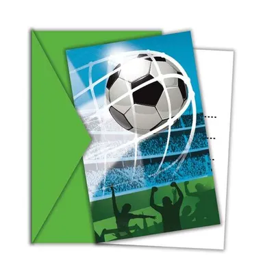 Image de Football - 6 cartes d'invitation avec enveloppes