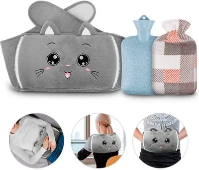 Immagine prodotto di Set di borse per impacchi caldi Unyqoos® 3-in-1, realizzate in gomma spessa con rivestimento in morbido peluche, per comfort e sollievo dal dolore a collo, schiena, spalle e piedi