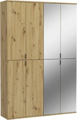 Image de ProjektX armoire de rangement 4+4 portes 8 portes chêneReproduction, miroir.