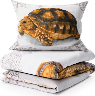 Immagine prodotto di lenzuola 3D in cotone TURTLE bianco Dimensioni: 70 x 90 cm | 140 x 200 cm