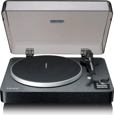 Obrázok produktu pre Lenco LBTA-165BK Plne automatický gramofón - Bluetooth 5.3 - Drevená skrinka - Kovové taniere a kazeta AT3600L - Automatický štart a automatický návrat - 2 rýchlosti (33/45 ot./min.) -