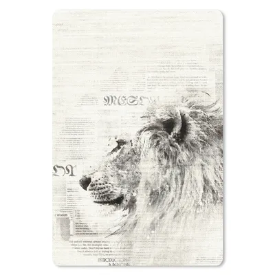 Produktbild von MuchoWow® Mauspad Mousepad Zeitung - Löwe - Schwarz - Weiß 18x27 cm - Mousepads - Maus Mat - Pad - Mausunterlage