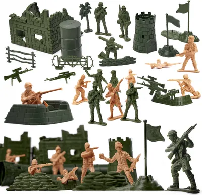 Image de Ensemble de figurines de soldats de la base militaire 114el.