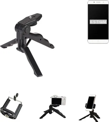Produktbild von K-S-Trade Stativ Tisch-Ständer Dreibein Handy-Stativ Ständer kompatibel mit ZTE Blade A610 Plus Mini-Stativ Smartphone Tripod Handy-Stativ aus