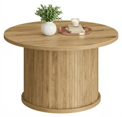 Produktbild von VASAGLE Couchtisch rund, 80 cm Wohnzimmertisch, Tambour-Design