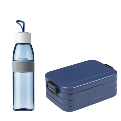Produktbild von Mepal - Geschenkset Lunchset Unterwegs (Lunchbox Take a Break + Trinkflasche Ellipse) - Nordic Denim