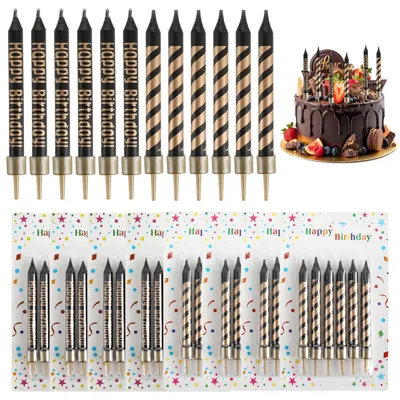 Geburtstagskerzen Set 48 Stück, 9 cm, für Torte & Kuchen